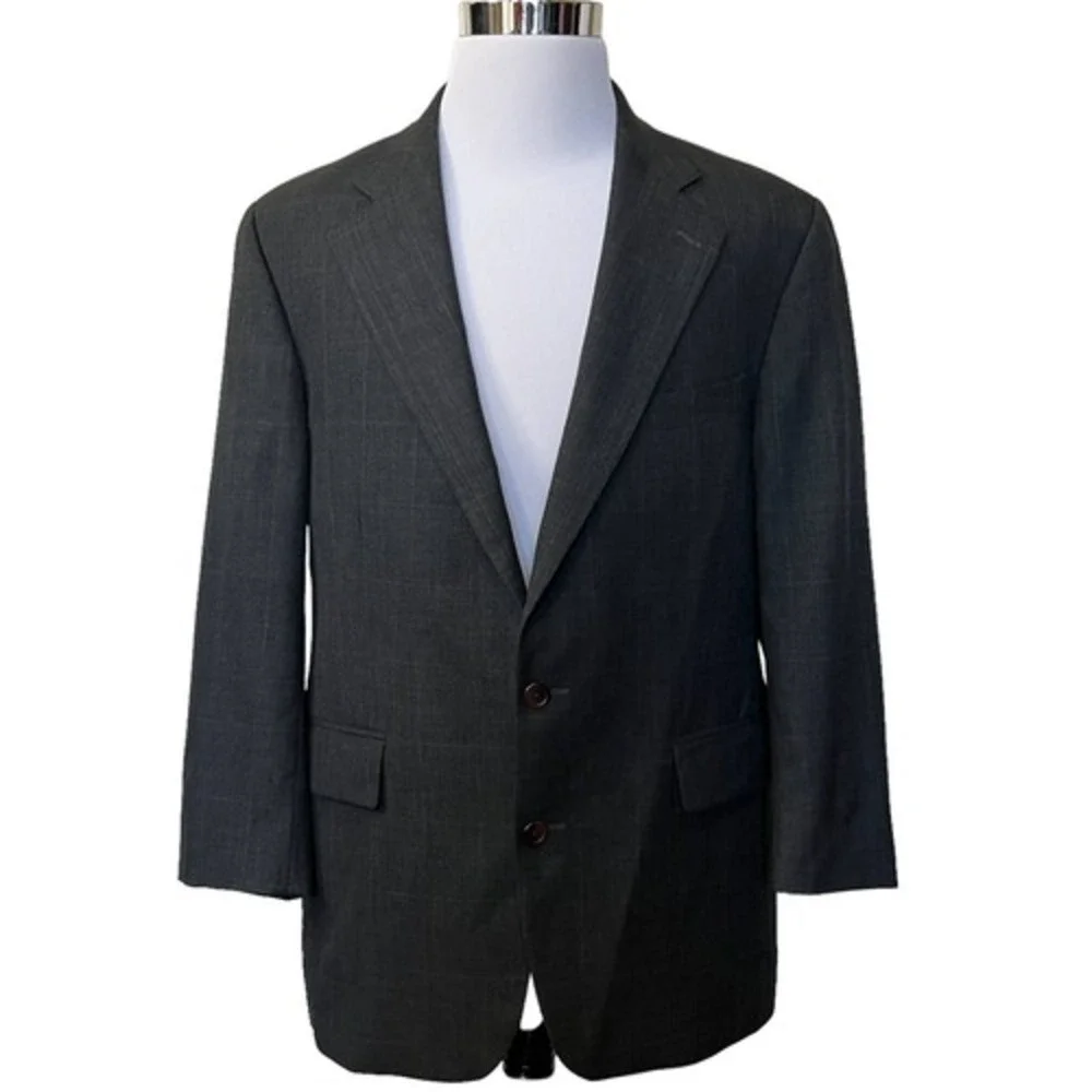 Vintage Chaps Ralph Lauren Men's 43R Two Button Single‎ Vent Plaid Blazer Jacket